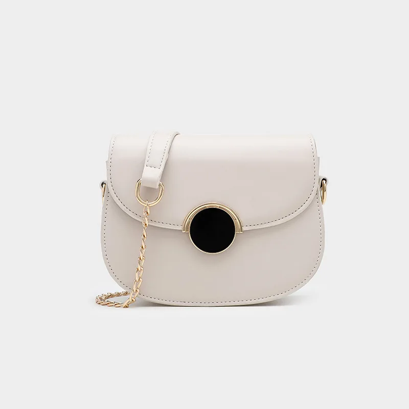 

Bag Women's 2019 New Style Korean-style Versatile Fashion Saddle Bag with Chain Western Style Textured Crossbody Bag