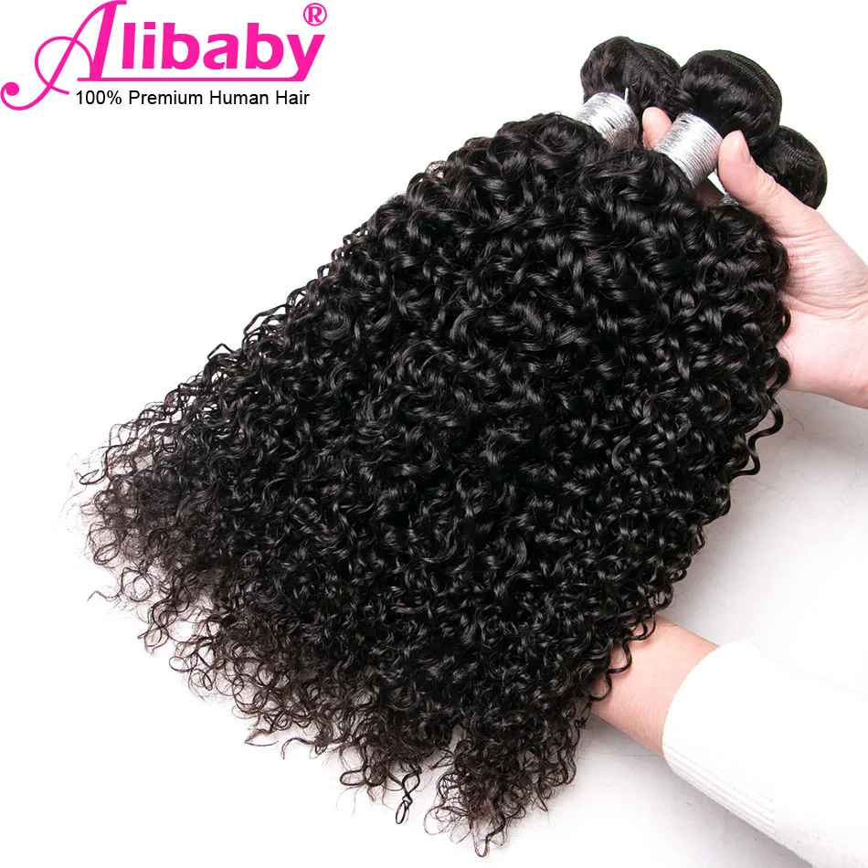 Brazilian Kinky Curly Bundles With Closure Beauty Human Hair Weave 3 4 Bundles With Closure Remy Bundles With 4x4  Lace Closure