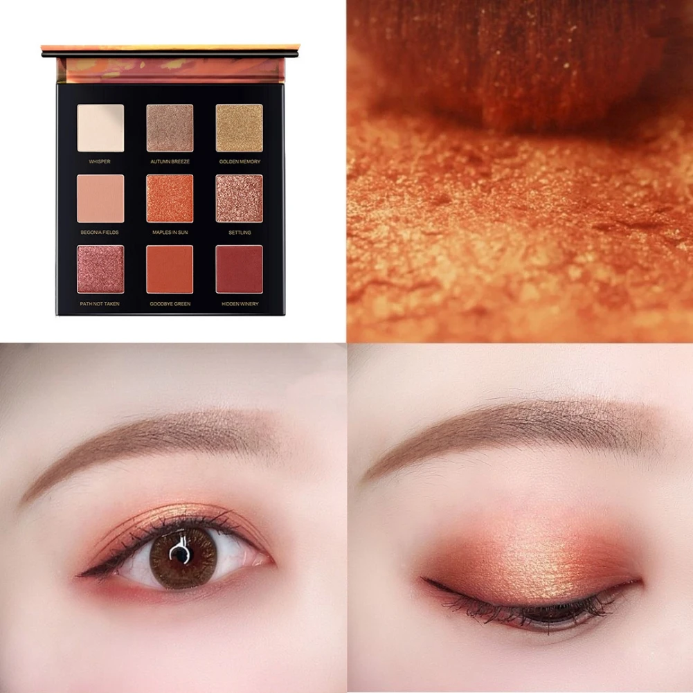 9-Цвет тени для век Палитра Водонепроницаемый устойчивый к пятнам стойкий блеск матовые мерцающие тени для век