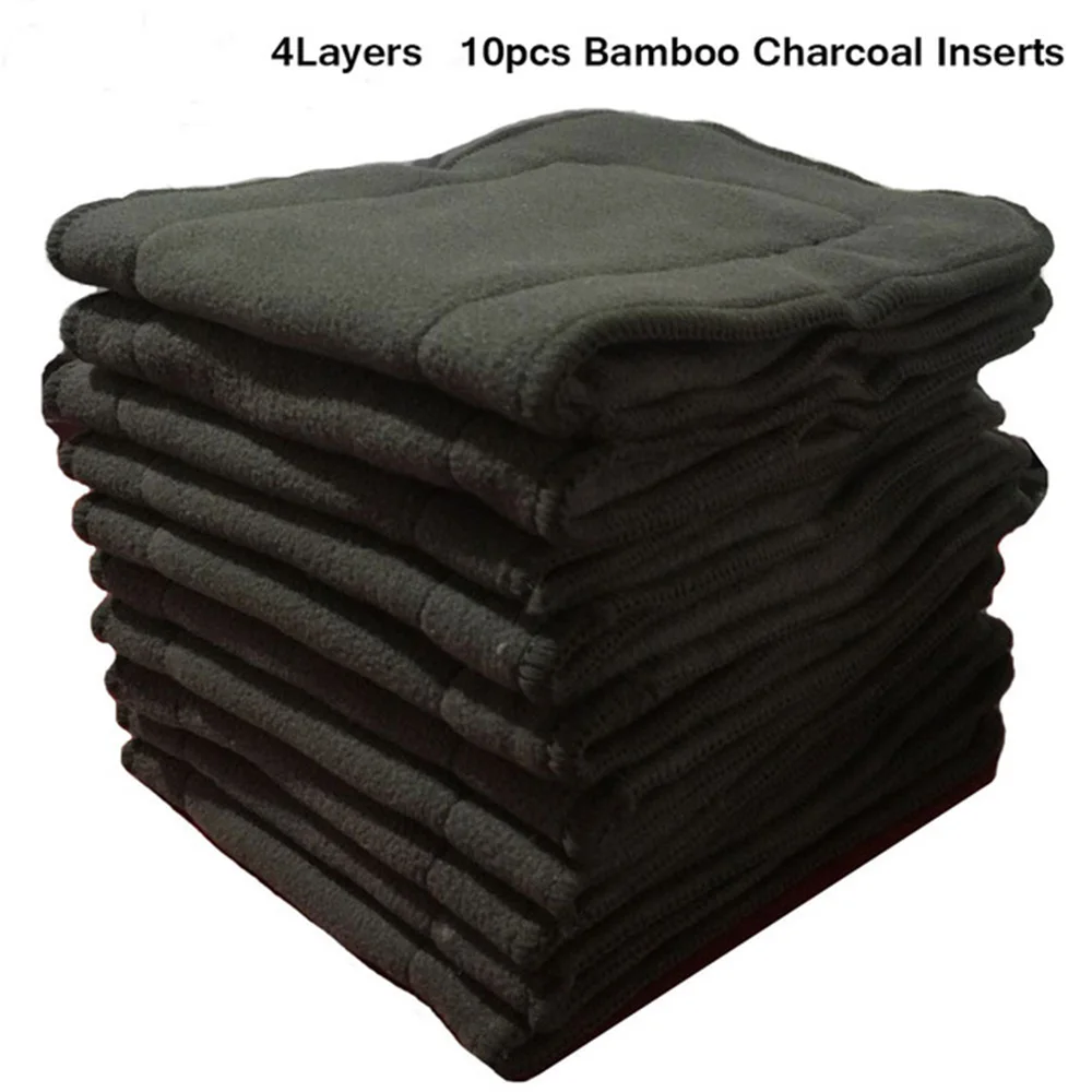Ohbabyka бамбуковый уголь пеленки эластичные вставки для дестские подгузники многоразовые моющиеся тканевые подгузники, вставка Fraldas De Pano 5 шт./упак