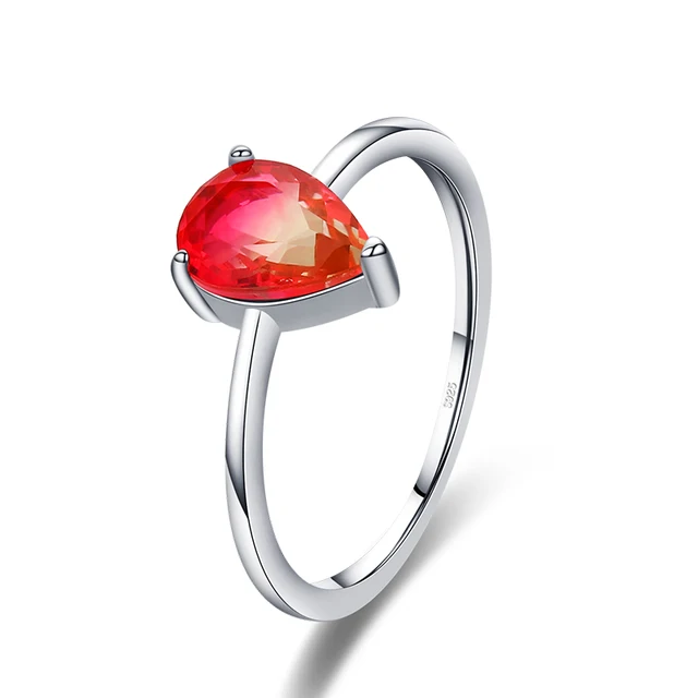 Modian Pure 925 Sterling Silver Rainbow Tourmaline Female Rings for Women Geometric 6 Shape Finger Rings Wedding Fine Jewelry white