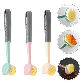 

3pcs Colorful Kitchen Cleaning Brush Multipurpose Practical Kitchen Cleaning Tool Washing Brush for Pan Pot Dish