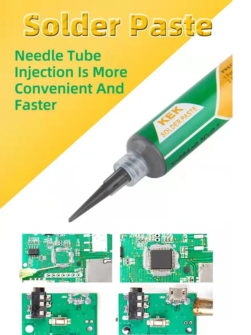 Needle-tube Type Lead-free Low Temperature Solder Paste Sn42Bi58 Melting Point 138℃ Patch Repair Low Temperature Solder Paste Welding Wires