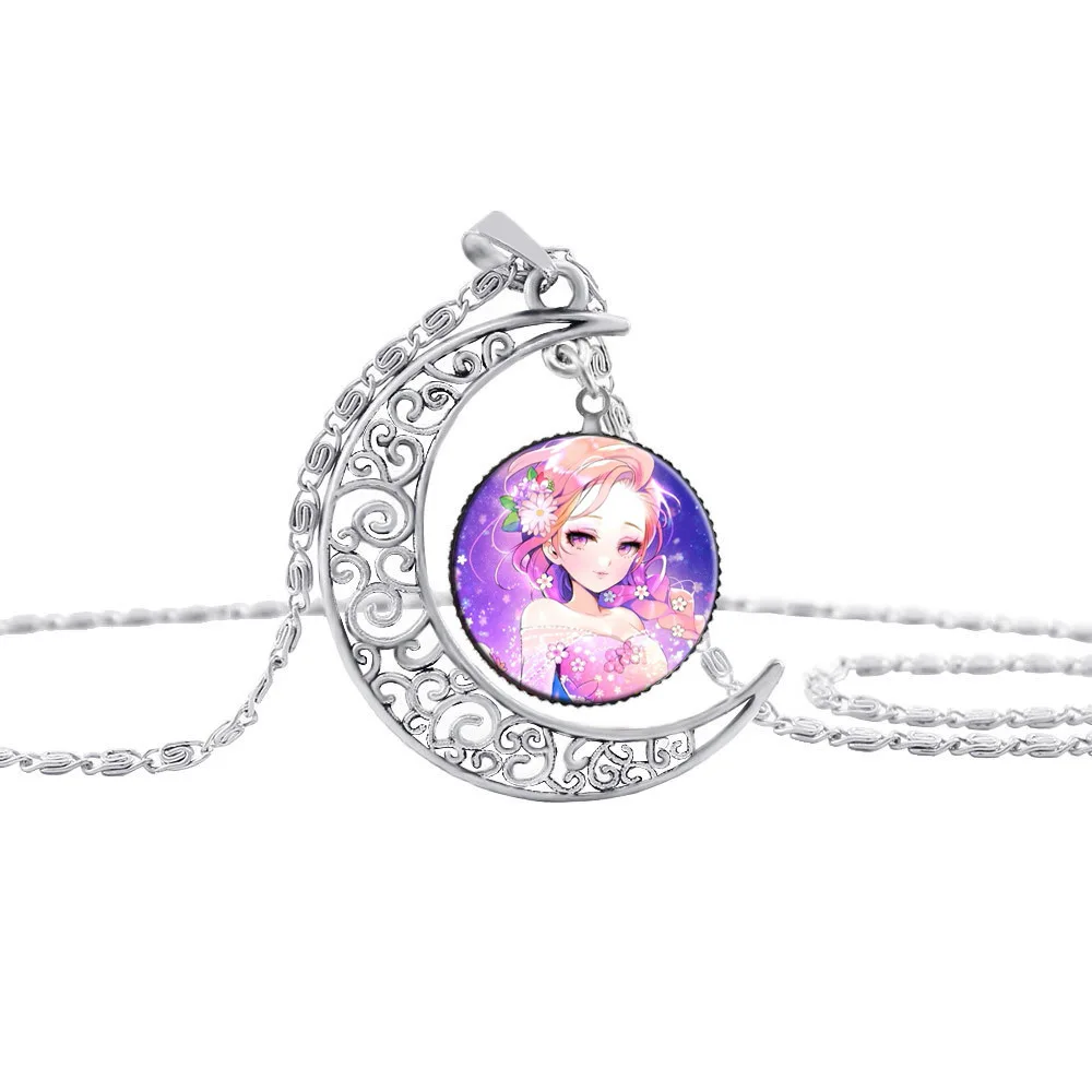 Children's cartoon moon necklace pendant bow doll accessories cosmetics sweater jewelry Diy children's craft toys for children