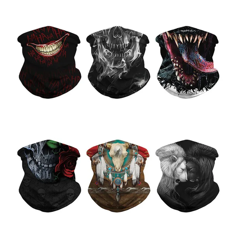 

3D Seamless Headband Skull Skeleton Magic Scarf Neck Warmer Bandana Men's Multifunctional Scarf Head Wear Accessories