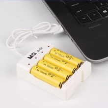 

1x AA/AAA Battery Black Universal Intelligent 4 Slots Dual For Charging Fast USB Lithium Battery Charger Battery Station