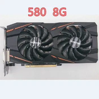 

GIGABYTE RX 580 8GB Gaming Graphics Cards GPU RX580 8GB Video Card Computer Game For AMD Video Cards Map HDMI PCI-E Used 580 8G