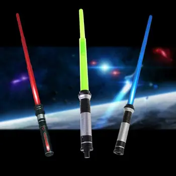 New Telescopic Lightsaber Toys Flashing Sword Cosplay Luminous Music Star Lasr Toy Swords Kids Toy Boys Gift 1