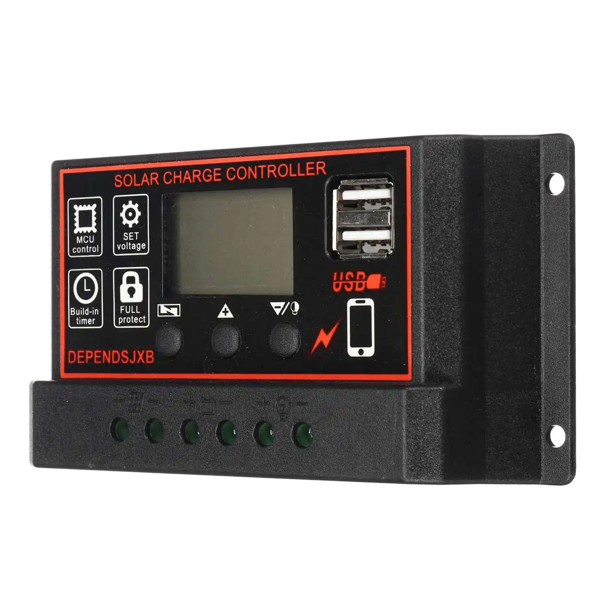 Controlador de Carga Controlador de Painel Regulador de Bateria com 2 Controlador Solar Automático Lcd Pwm Porta Usb 10a-60a 12v - 24v controlador de carga solar pwm controlador de