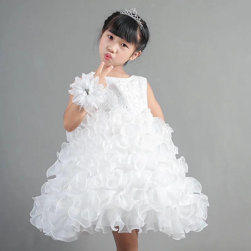 

Cute Daily 2020 New Flowe Girl Holiday Party Dress Little Girls Layers Fashion Perform Birthday Dress Kids Sleeveless Ball Gowns