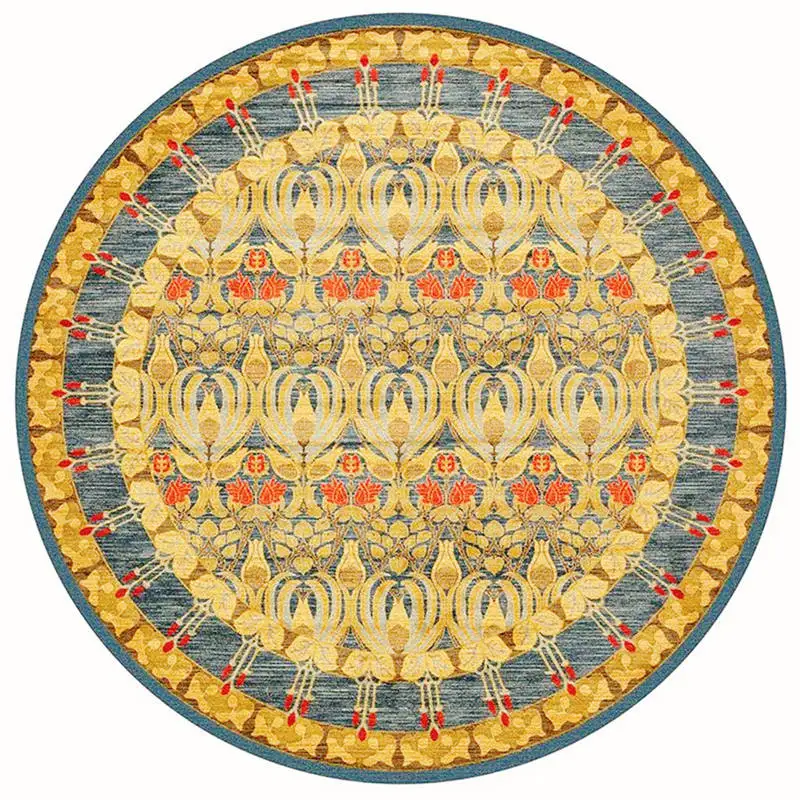 Круглый ковер дворцовый пол стул коврик винтажный комнатный ковер богемский персидский этнический разноцветное украшение для дома турецкое покрывало с цветами - Цвет: Style01