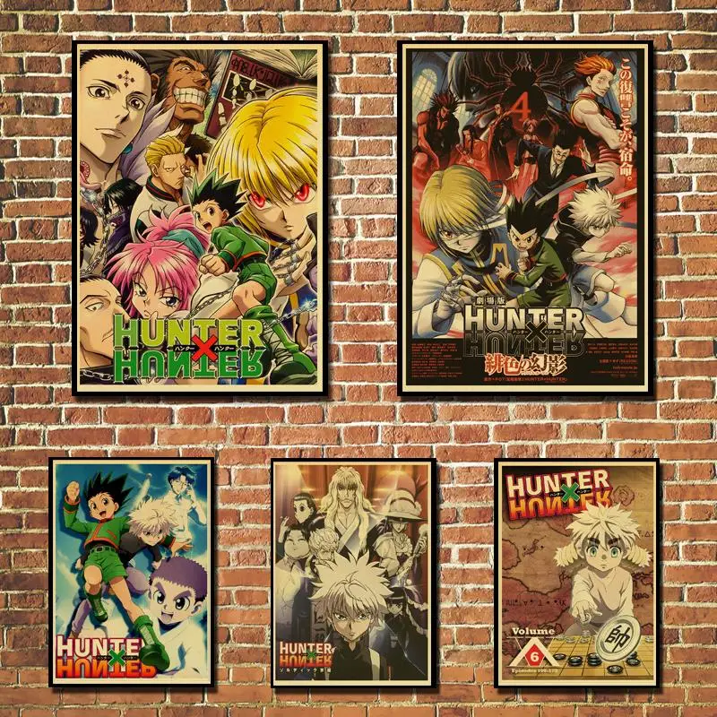 Hunter x Hunter Poster Popular Classic Japanese Anime Home Decor  Retro Poster Prints Kraft Paper Wall Art Home Room Decor