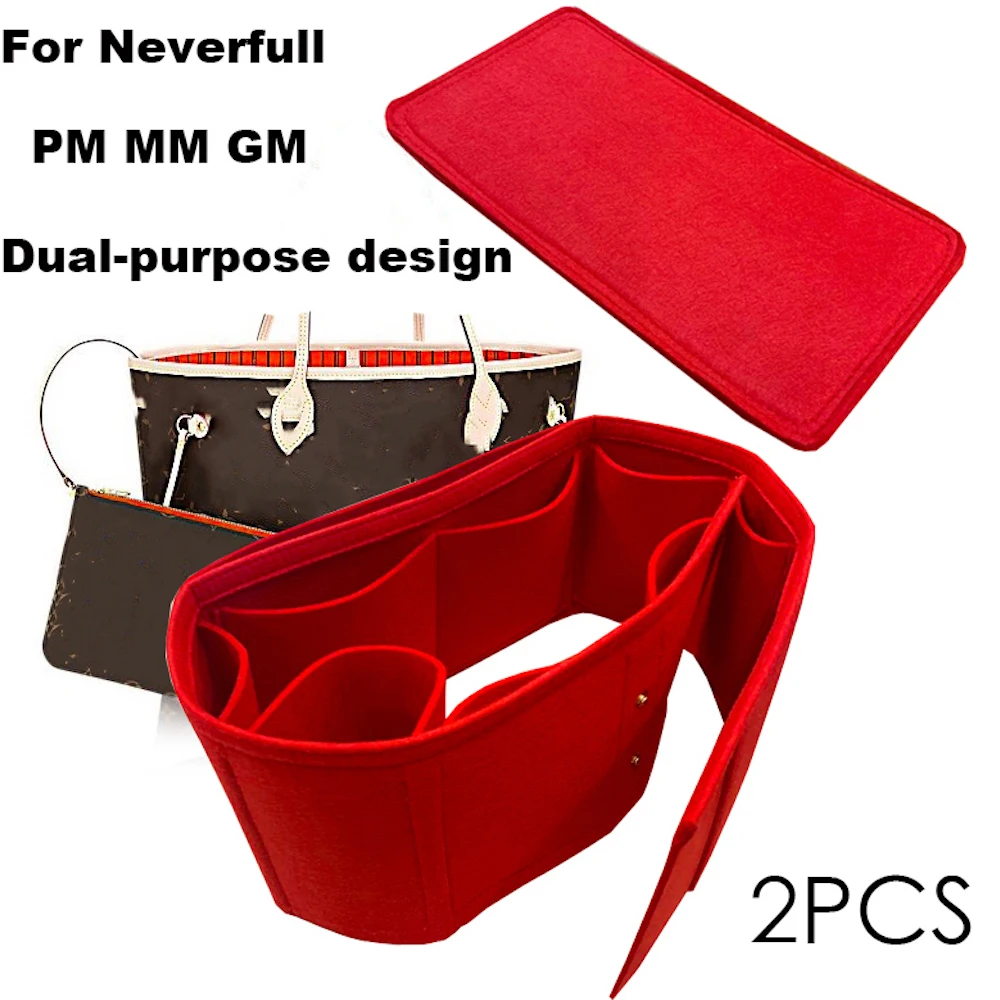 

For Neverfull PM MM GM Purse Dual purpose Organizer Insert Tote Bag Inner Handbag Premium 3MM Felt Handmade/21 Colors