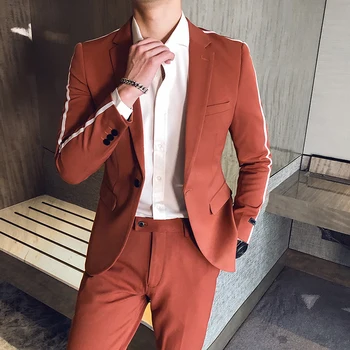 

2020 Men's Suit Suit British Men's Suit Jacket Slim Korean Business Fashion Casual Solid Color High Quality Suit Two-piece Suit