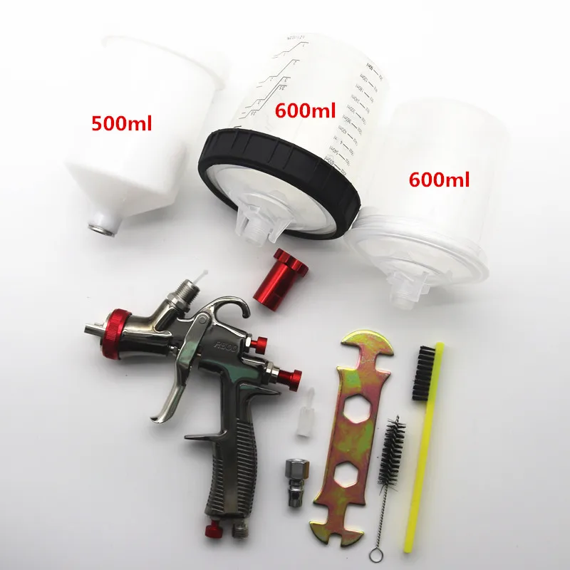 High Quality LVLP spray gun1.4mm Spray Gun Paint Mixing Cup Air Spray Gun  600CC Paint Sprayer And Spray Gun Adapter - AliExpress