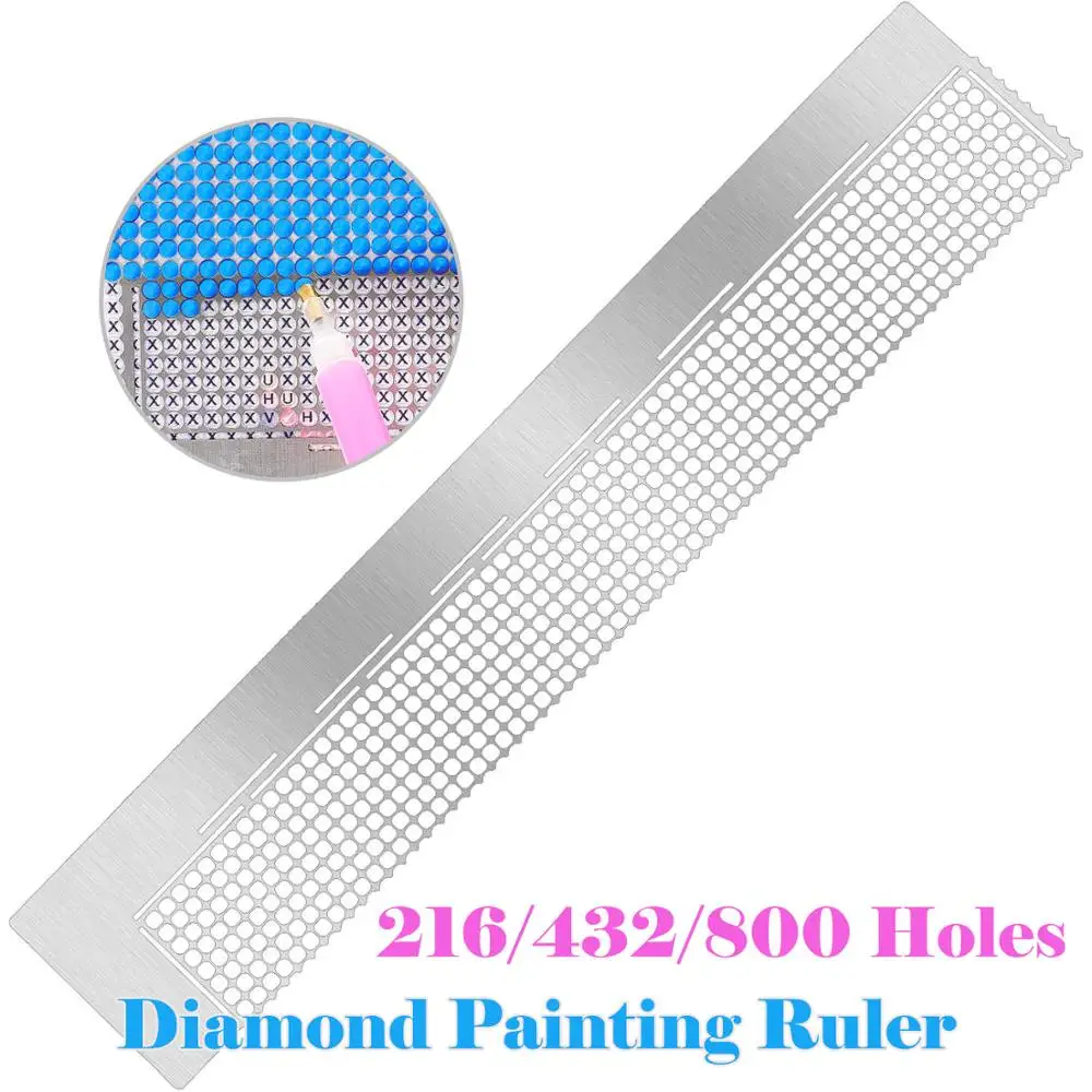 3pcs Stainless Steel Dot Drill Ruler DIY 5D Diamond Embroidery Painting Tool