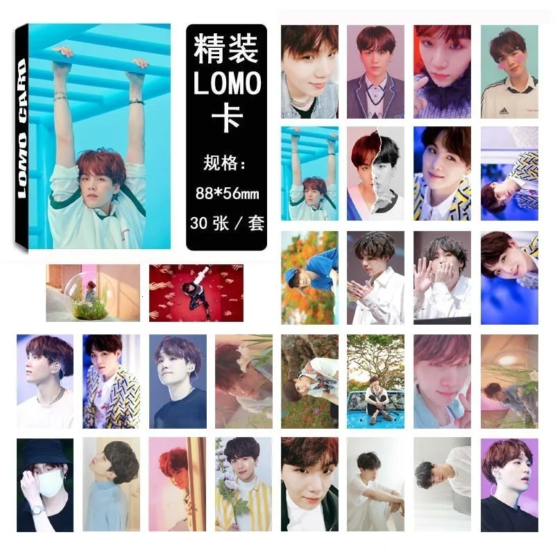 Hd 30 шт./компл. Kpop Bangtan Boys мин Юн Ки Suga 9 дизайн фото карты ПВХ карты самодельные ЛОМО карта Фотокарта - Цвет: my ki09 yun