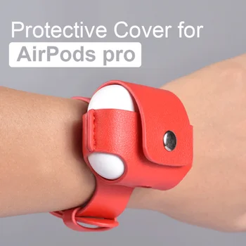 

PU Wrist Bands Strap Pure Color Anti-lost Protective Cover for Apple Air Pod 3 Leather Wristband Earphone Case for AirPods Pro