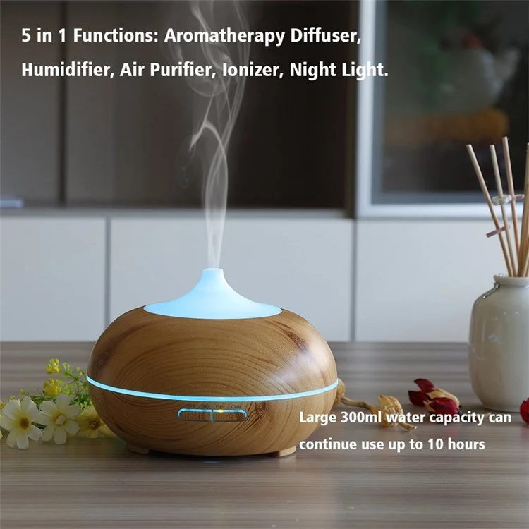 light Brown Wood Grain 300 ml Aroma Diffuser Ultrasonic Essential Oil Diffuser (25)