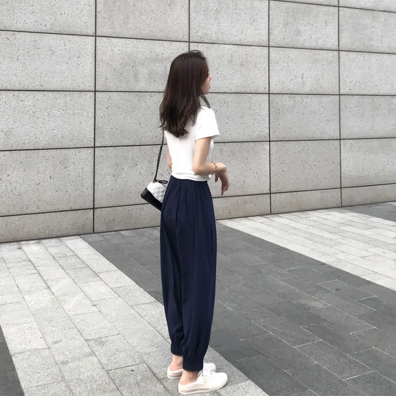 2019 онлайн знаменитостей моды богиня высокой холодной королевской сестры стиль свободные брюки вестерн стиль Weep Yafeng очень фея из двух