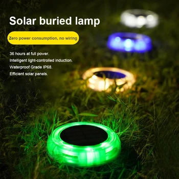 

3-colors solar outdoor underground light colorful lawn light garden waterproof light 8-LED staircase light wall light