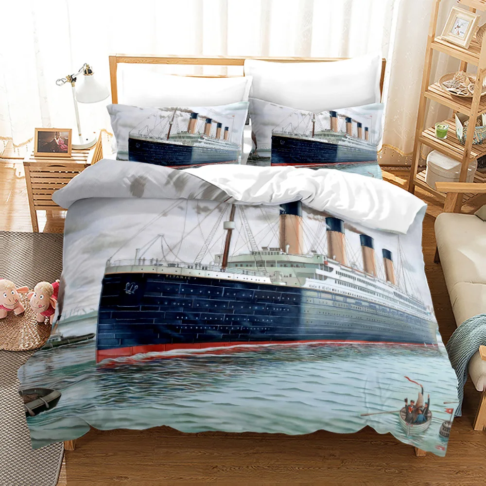 Pirate Ship Boat Rudder 3PCS Bedding Sets High Quality Child Duvet Cover Comforter Soft Twin Single Full Queen King Size 