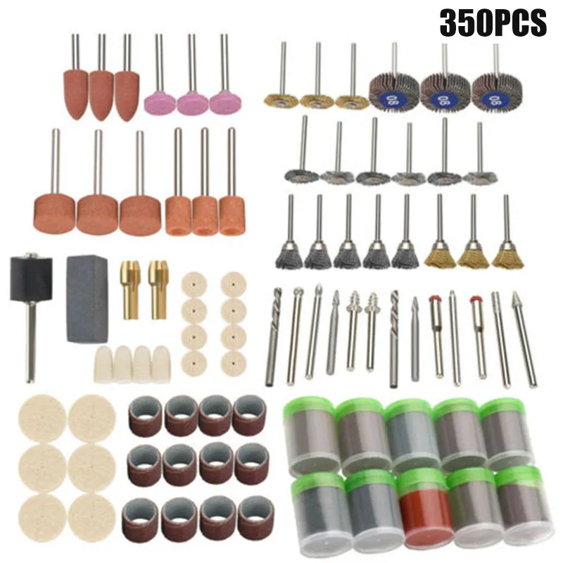 

Drill Tool Accessories Bit Set Polishing Kit For Grinding 350Pcs Rotary Drill Set Part Kits