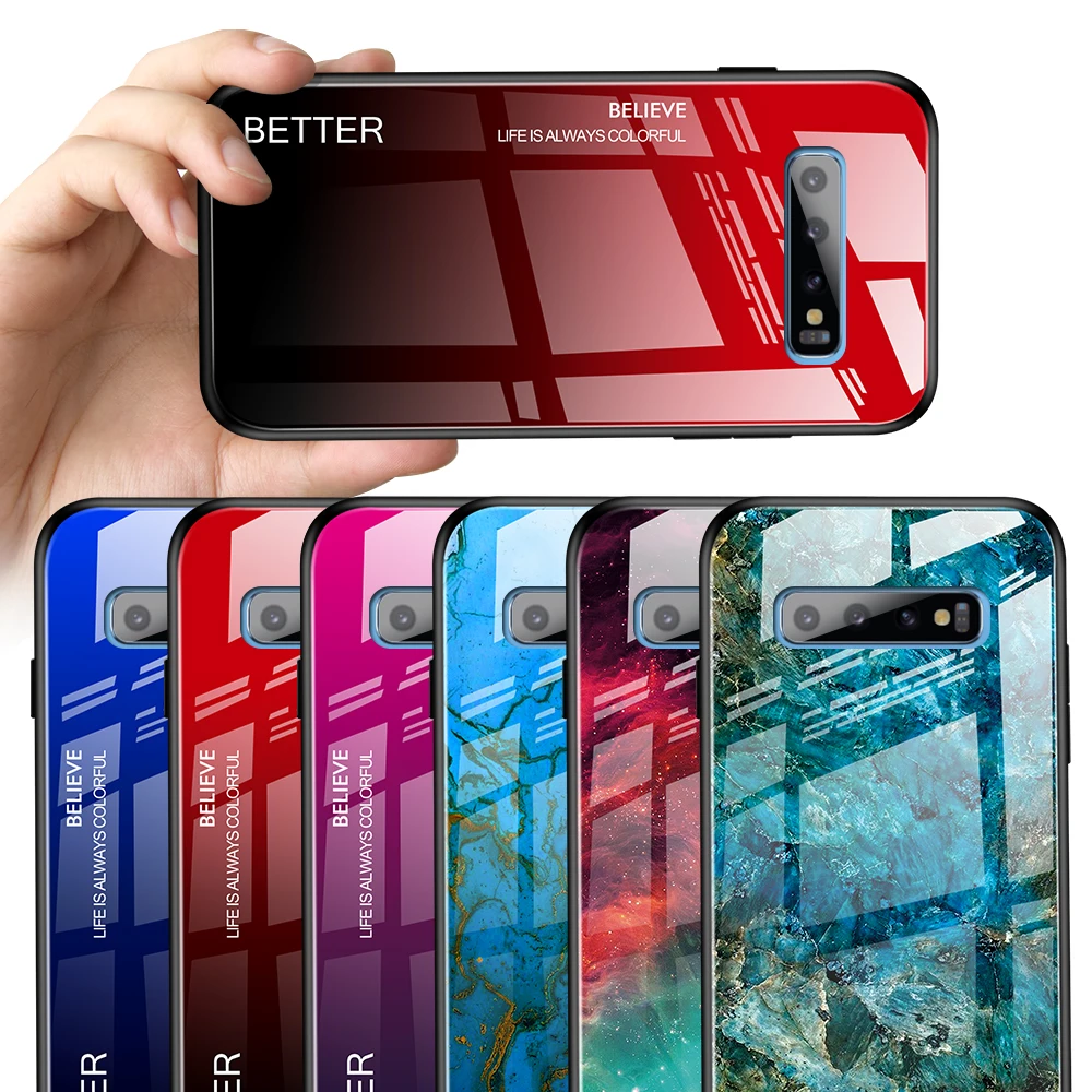 Чехол-накладка для Samsung Galaxy S10 Plus S10e A70 A50 A60 A20E Note 10 Pro S9 9 из закаленного стекла с