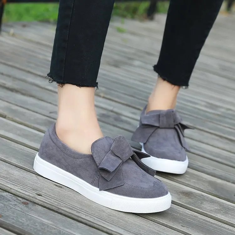 

Large Size Shoes Women's 2020 Spring And Autumn New Style Korean-style round-Toe WOMEN'S Flat Shoes Solid Color Bow Shoes
