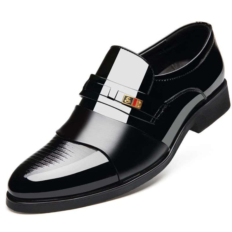 Jinandyu Brand Classic Man Pointed Toe Dress Shoes Mens Patent Leather