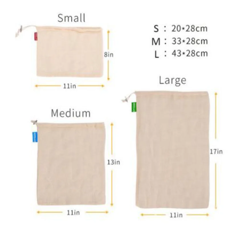 Familysky многоразовые хлопковые мешки для овощей домашние кухонные хранения