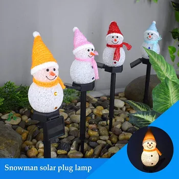 

1PC Decoración Navideña Luz Solar Solar Garden Lights LED Christmas Lawn Snowman Plug Lights Waterproof Солнечный свет