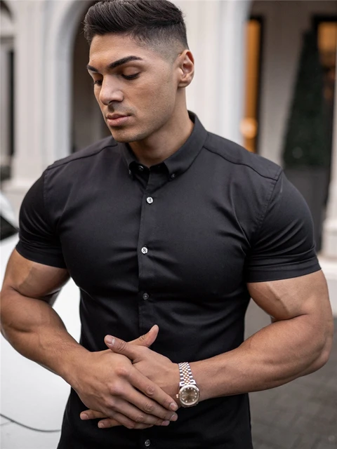 Mens Fashion Short Sleeve Shirt Casual 