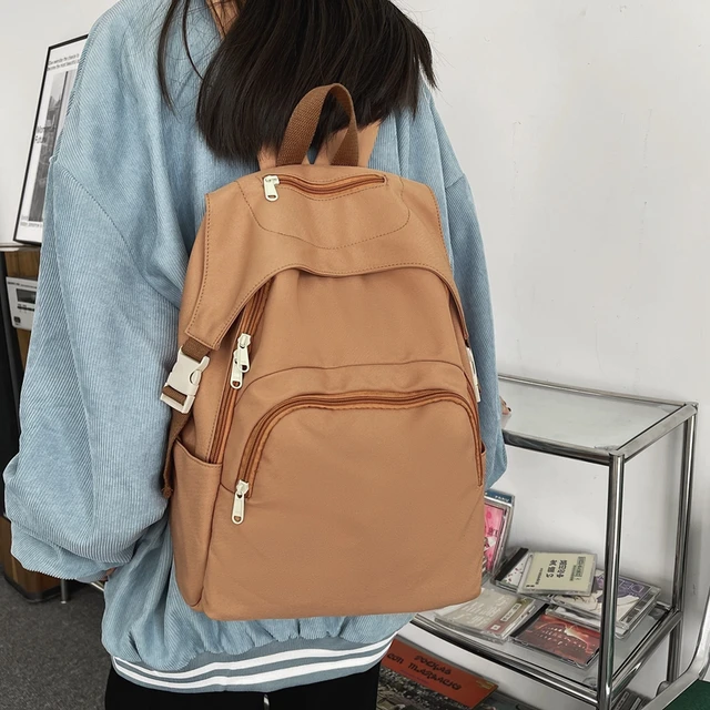 New Fashion Leather Backpack Solid Color Women's Backpacks Ladies Anti  Theft Travel Backpack High Quality Waterproof Bag - AliExpress