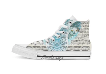 

Snowy Owl Custom Casual High Top lace-up Canvas shoes sneakers Drop shipping