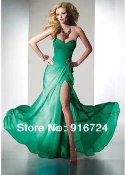 

New Long Strapless Chiffon Evening dress Party dress with Crystals Custom made Red Green all colors