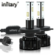 Infitary 2 шт. сильные H4 H7 светодиодный автомобильный светильник H11 H13 9004 9005 9006 9007 4 шт. с подсветкой чипы Авто головного средства ухода за кожей Шеи светильник 6500K 12V светодиодные фары