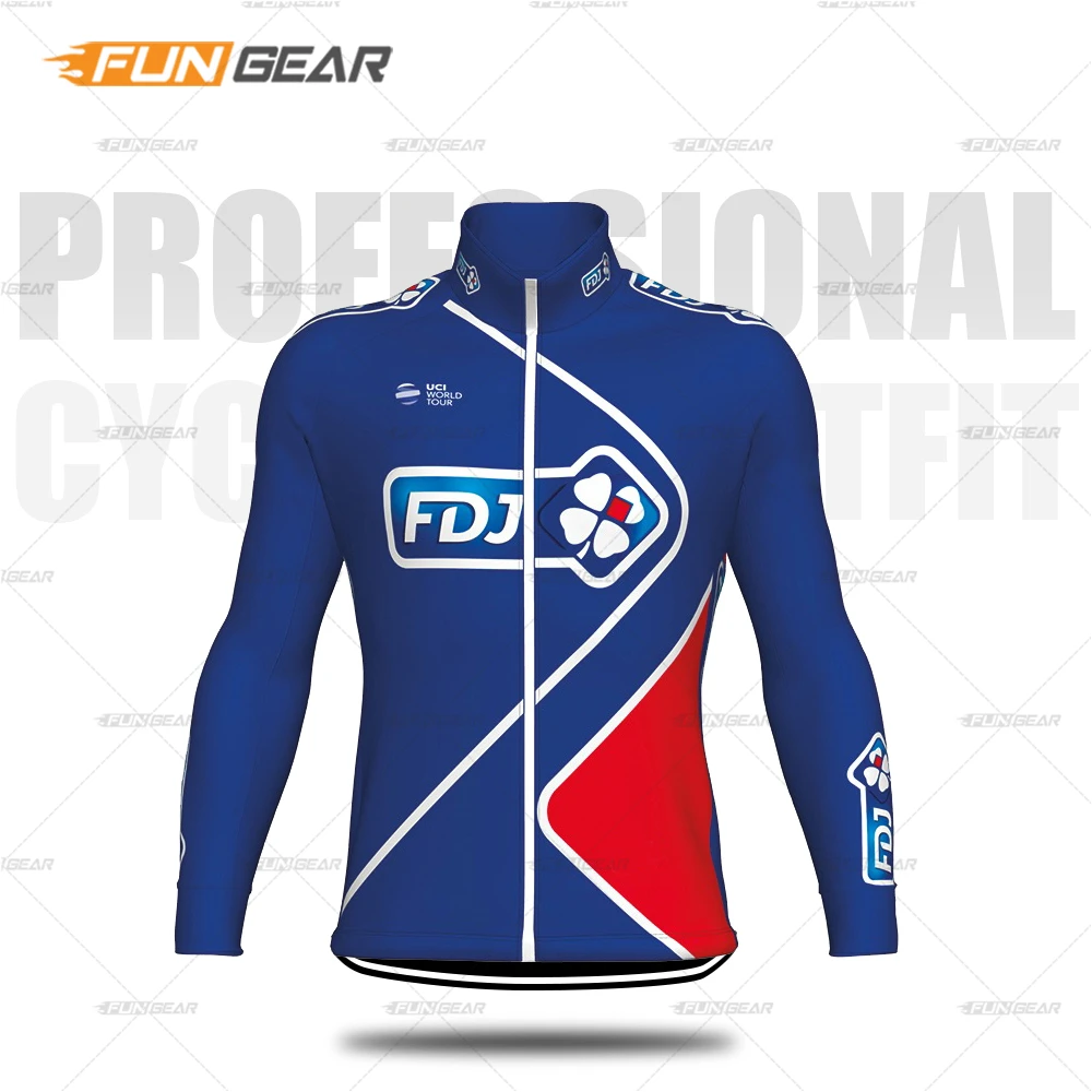 Long Sleeve Jersey Pro Team FDJ велосипедная одежда с длинным рукавом Джерси комплект гоночная Одежда MTB Униформа дышащий триатлонный костюм Майо Ropa Ciclismo - Цвет: Long Sleeve Jersey