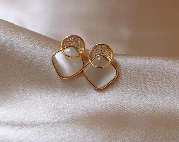 

2020 new girls Large circle earrings double earrings needle earrings earrings