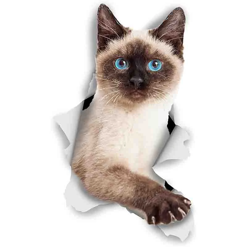 

Interesting Cartoon 3D Cat Stickers Breakout Siamese Motorcycle Accessories KK Vinyl Decals Waterproof PVC