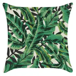 Чехол для подушки с тропическими растениями и листьями
