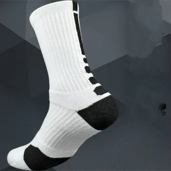

2Pair New High Quality Men's Compression Cycling Socks Elite Basketball Men Cotton Towel Bottom Outdoor Sports Men's Socks Hot