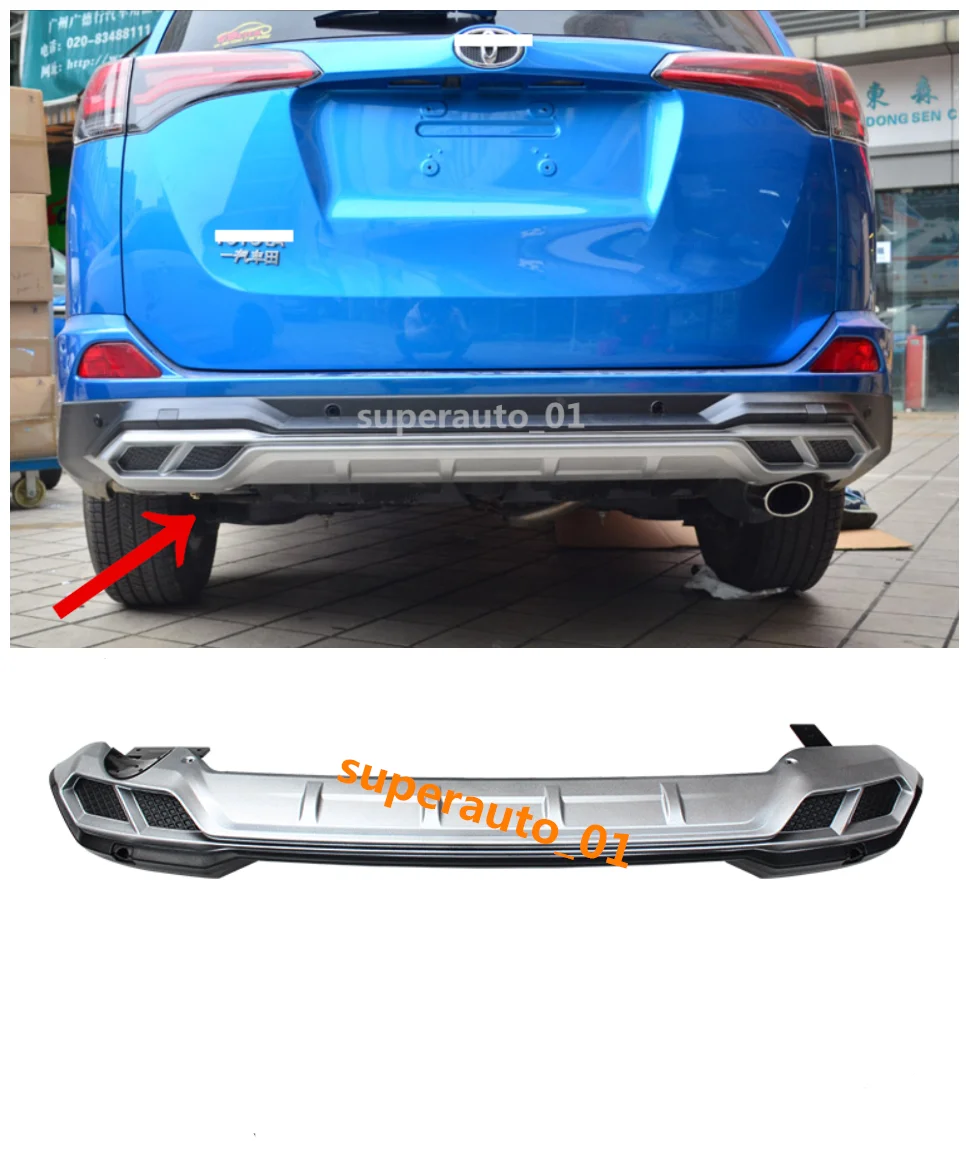 Черная и серебристая Задняя накладка на бампер Защитная крышка для Toyota RAV4 RAV 4
