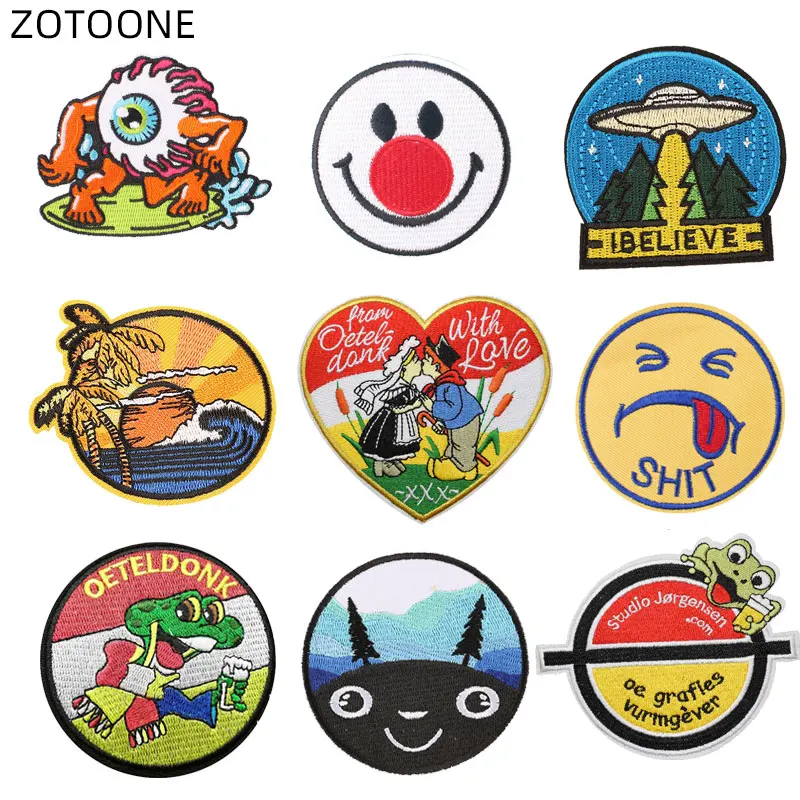 ZOTOONE на значке вышитые круглая нашивка передачи тепла утюг животных для oдeждa