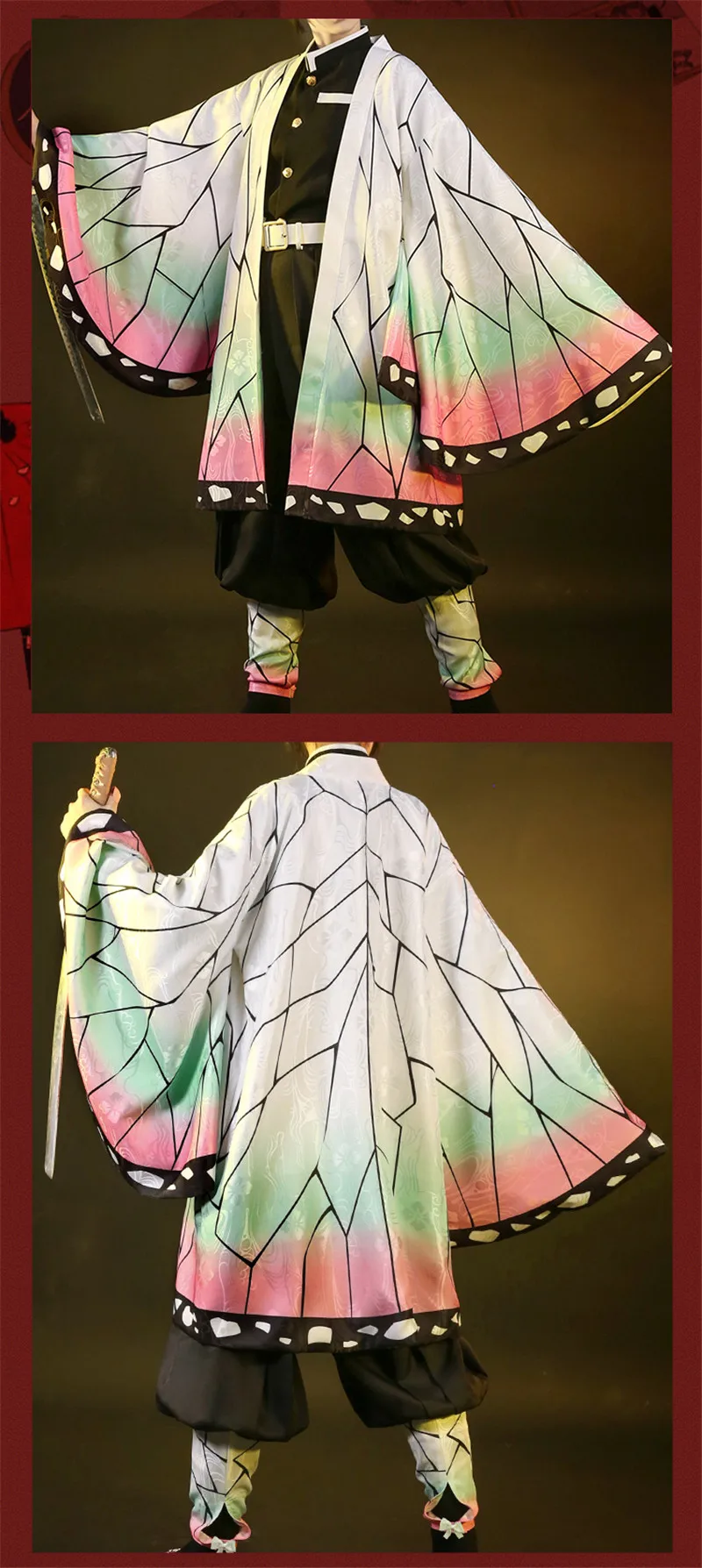 Аниме демон убийца Kimetsu no Yaiba кимоно Kochou Shinobu косплей костюм для женщин Бабочка пальто рубашка брюки униформа Одежда для девочек