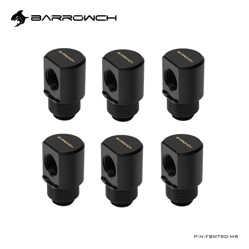 6 шт BARROWCH 90 градусов G1/4 '𧍠 поворотные фитинги компьютер чехол с системой