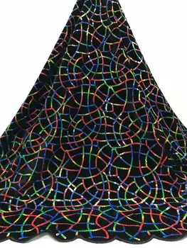 

Free shipping (5yards/pc) high quality African velvet lace fabric with shining glitters for attractive party dress