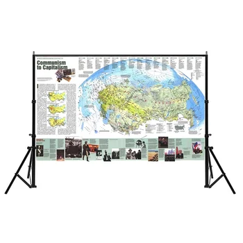 

Russia Map 5*3feet Political Physical Map Capitalist Communism 1993 No-fading World Map Wall Sticker for Culture and Travel