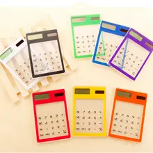 FAROOT ультра тонкий мини без батареи ЖК-дисплей солнечной энергии 8 цифр калькулятор сенсорный экран прозрачный калькулятор