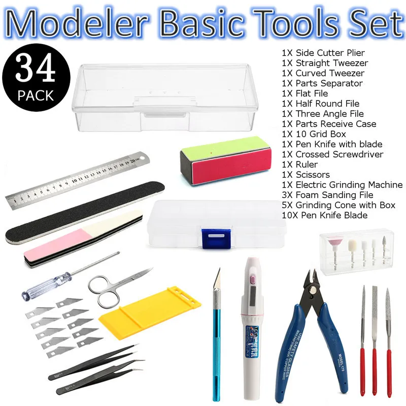 

Model Basic Tool Set Plastic Toy City Building Model Tool Kits DIY Suite Of Tools Hobby Accessory